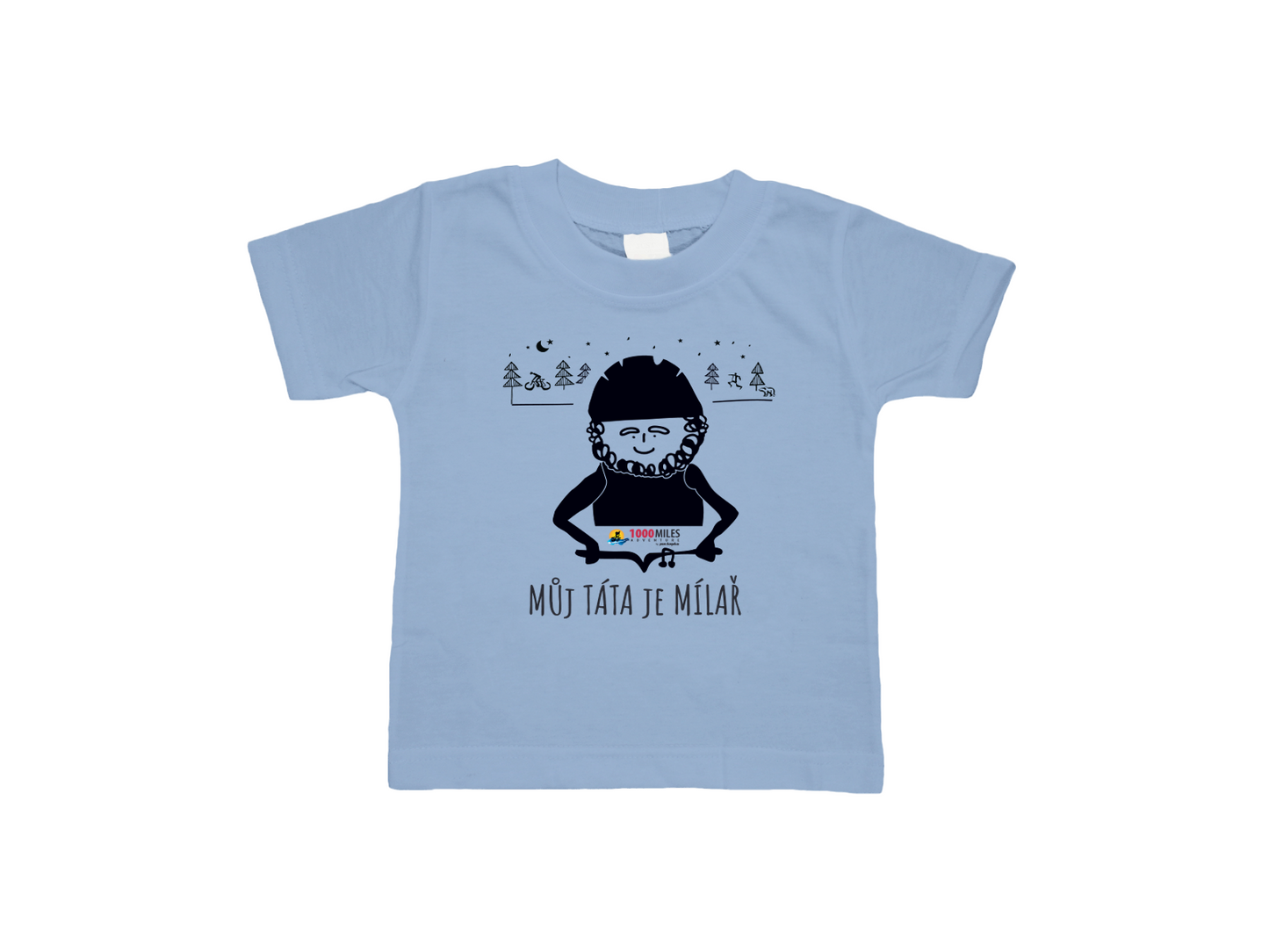 Dětské tričko MODRÉ POSTAVIČKA - Nápis: Můj táta je mílař